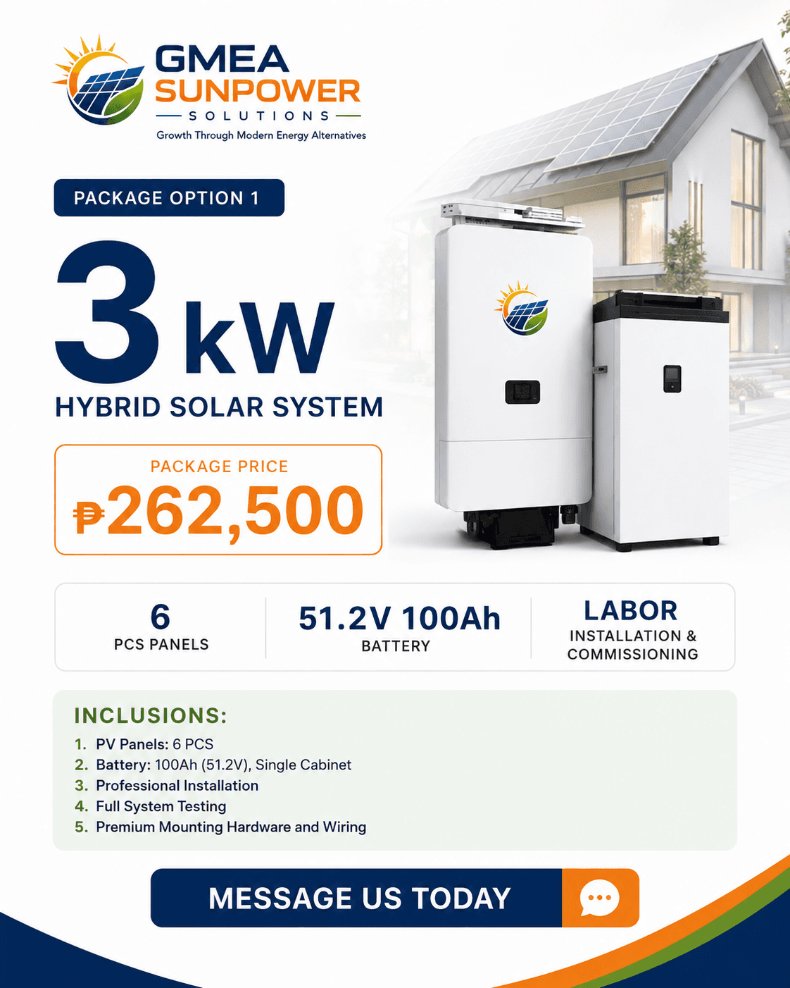 3kW Hybrid Solar System from GMEA Sunpower Solutions