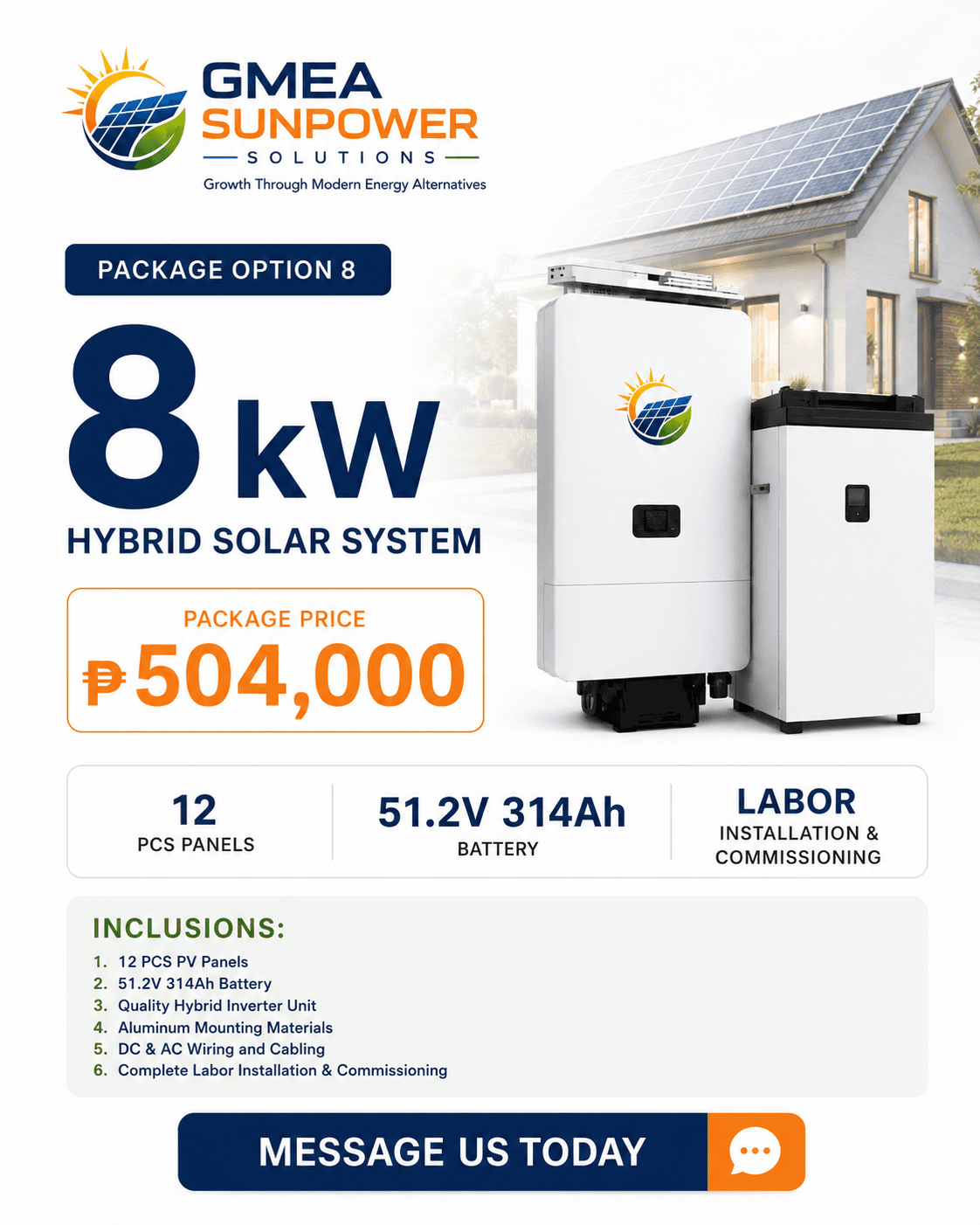 8kW Hybrid Solar System from GMEA Sunpower Solutions